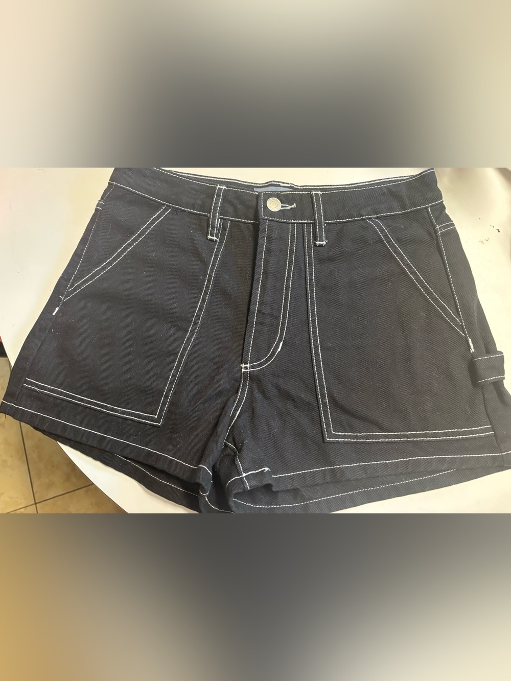 INDIGO RISING DARK WASH DENIM SHORTS 15.5”PTP